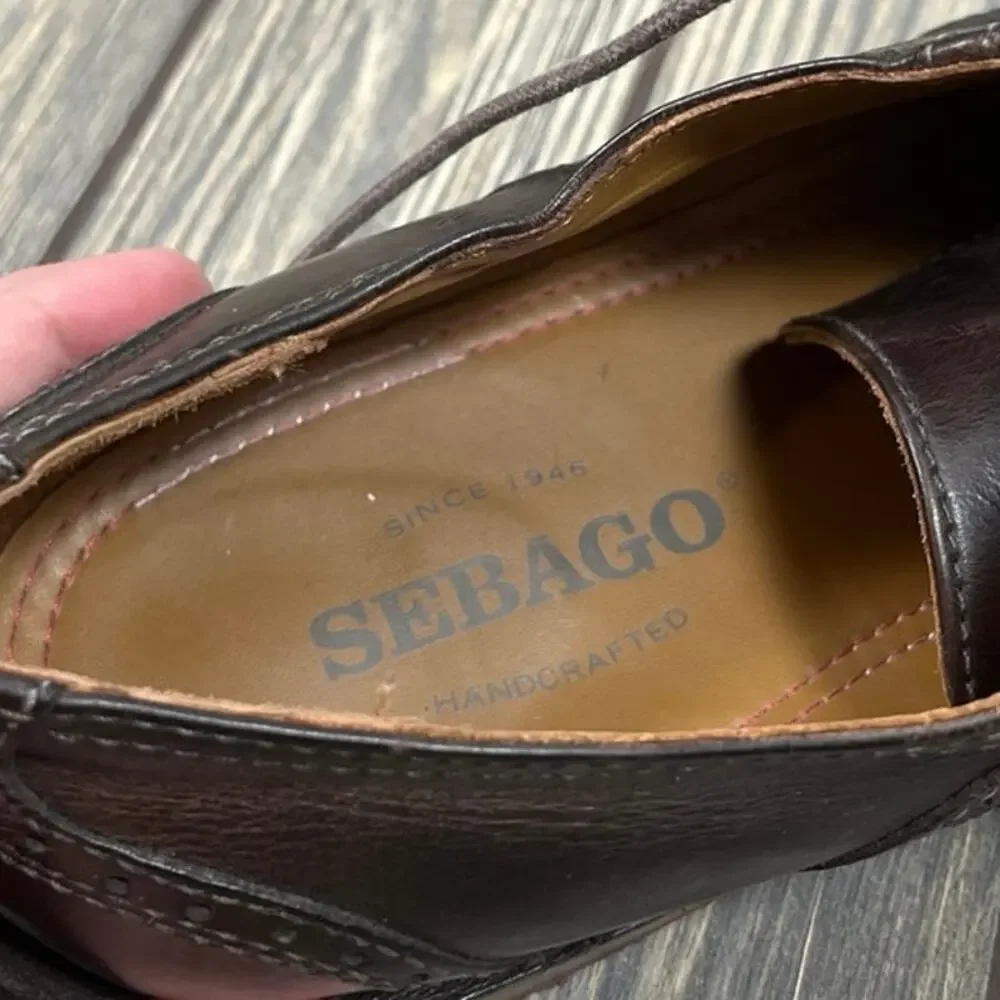 Sebago Brattle Wingtip Leather Oxford Dress Shoes Brown Men Sz 11.5 Career‎